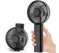 Ventilateur de poche USB pliable Ibenzoa® – Batterie 5200 mAh, 5 vitesses, jusqu'à 20 heures d'autonomie, batterie externe amovible, réglable à 180°, 270 g