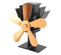 Ventilateur de Poêle à Bois, 5 Pales, écologique, alimenté par la Chaleur, pour Brûleur à Granulés, Circulation D'air Chaud Améliorée, 1 unité (GOLD)