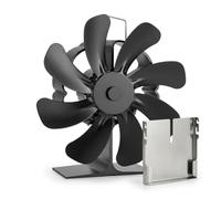 Ventilateur de poêle à bois 8 pales alimenté par la chaleur avec support de | Ventilateur à 8 pales alimenté par la chaleur avec support de montage, sans piles ni électricité, fonctionnement silencieux