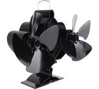 ventilateur de poêle à bois 8 pales en alliage d'aluminium, silencieux et efficace Ventilateur de cheminée avec thermomètre magnétique