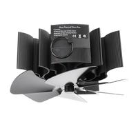 Ventilateur de Poêle à Bois à 6 Pales, Aluminium Noir, sans Électricité | Déclenchement à 70°c, Débit 80-170 Cfm, pour Poêle et Cheminée, Économie de Bois