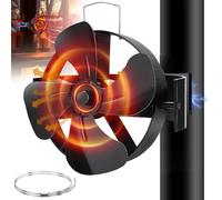 Ventilateur de poêle à convection naturelle - 4 pales - Ventilateur pour conduit de cheminée - Convient aux poêles à bois, à granulés, aux foyers à bûches et aux poêles à gaz - Fonctionne sans batteri