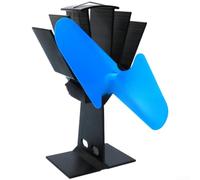 Ventilateur de Poêle à pour bois 6 Lames - Alimenté par Chaleur pour Cheminée et Granulés - Circulation Air Silencieux 25dB - pour aluminium Anodisé 20x12x22cm(YL502 Blue)