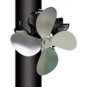 Ventilateur de poêle à Tube avec 4 pales, Ventilateur de cheminée Mural, Ventilateur de cheminée de poêle, Fonctionnement Silencieux, Distribution Efficace de la Chaleur, pour poêles à bûches, Gris