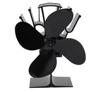 Ventilateur de poêle alimenté par la Chaleur à 4 pales, Silencieux et écologique, en Alliage d'aluminium, pour la Maison, la Combustion de bûches de Bois, Circulation Efficace de