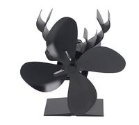 Ventilateur de poêle alimenté par la chaleur, grand volume d'air à 4 pales | Ventilateur de poêle à bois de cheminée en alliage d'aluminium à faible bruit, ventilateur thermique pour poêle à bois
