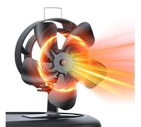 Ventilateur de poêle sans électricité, avec une rotation de 60° et 5 pales