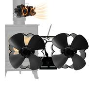 Ventilateur de poêle thermique alimenté par la chaleur, accessoires | Montage mural, puissant, économe en énergie, silencieux, protection contre la surchauffe, ventilateur de four pour poêle à