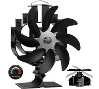 Ventilateur de poêle - Ventilateur de cheminée à entraînement thermique, avec 8 pales - Tête pivotante réglable - Pour poêle à bois, cheminée et poêle à gaz