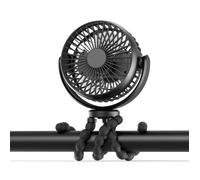 Ventilateur de poussette - AMICUMCAR - Portable 5000mAh - Pivotant 360° - Autonomie 40h - Trépied flexible