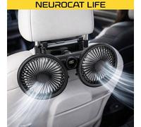 Ventilateur de refroidissement à double tête alimenté par USB pour siège de voiture, moteur sans balais silencieux, 3 vitesses réglables, affichage numérique, ventilateur de circulation d'air pour siè