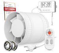 Ventilateur de refroidissement à tube de 100 mm, silencieux, avec capteur et télécommande
