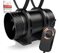 Ventilateur de refroidissement axial, 100 mm, réglable, 8 W, débit d'air de 310 m³/h, avec protection contre la surchauffe et pied de support, idéal pour serre, salle de bain, cave, garage et cuisine