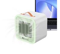 Ventilateur de refroidissement de climatiseur personnel, mini ventilateur AC portable rechargeable avec 3 réglages de vitesse, refroidisseur d'air compact et silencieux pour dortoirs, maison, chambre