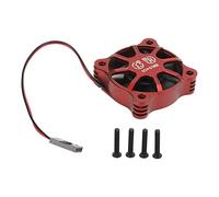 Ventilateur de refroidissement de moteur en alliage d'aluminium, Dissipation rapide de la chaleur, ventilateur de refroidissement RC avec couvercle en métallique pour accessoires (Red)
