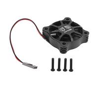 Ventilateur de refroidissement de moteur en alliage d'aluminium, Dissipation rapide de la chaleur, ventilateur de refroidissement RC avec couvercle en métallique pour voiture RC (Noire)