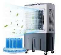 Ventilateur de Refroidissement par évaporation, climatiseur Mobile 200 W avec 3 Vitesses, réservoir d'eau de 55 L 4 glacières, pour dortoir de Bureau à Domicile