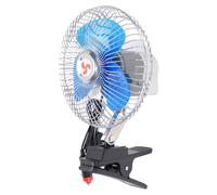 Ventilateur de refroidissement portable pour véhicule de 15 cm, alimenté par allume-cigare, silencieux, semi-fermé et oscillant, pour véhicules, 12 V CC