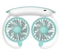 Ventilateur de refroidissement pour le cou, rechargeable par USB, design portable, couleur verte