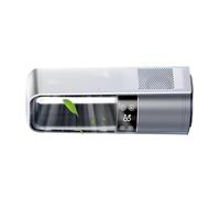 Ventilateur de refroidissement sans pales avec base en métal avec technologie double moteur, minuteur numérique à 4 vitesses réglables, veilleuse alimentée par USB C, ventilateur de refroidissement