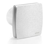 Ventilateur de salle de bain, 100 mm, avec minuterie, valve anti-retour, couleur argent