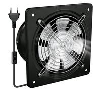 Ventilateur de salle de bain à fixer au mur - Ventilateur d'extraction de 150 mm - Capacité de 600 m³/heure - Métal - Noir - Ventilateur industriel