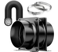 Ventilateur de salle de bain - Ventilateur à tube axial 100 mm silencieux 199 m³/h Ventilateur de gaine économe en énergie Ventilateur de salle de bain - Ventilateur à tube avec deux pinces et 2 m de 