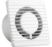 Ventilateur de salle de bain - Ventilateur mural encastrable - Évacuation de l'air humide - Silencieux et économe en énergie - Diamètre : 100 mm - Blanc