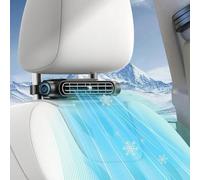 Ventilateur de siège de voiture pour conducteur et siège arrière - Mini ventilateur USB amélioré pour enfants, bébé, silencieux, appui-tête, ventilateur de cou, accessoire avec 3 vitesses de vent