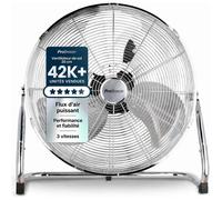 Ventilateur De Sol 30,5 Cm 50W, 3 Vitesses, Tête Inclinable, Pales Inox, Brasseur D'Air Puissant Pour Chambre, Salon, Bureau[VE86]