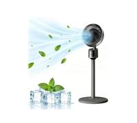 Ventilateur de sol à angle large oscillant, circulateur d'air sur pied à 3 vitesses à faible bruit, ventilateur de refroidissement sur socle alimenté par USB avec base anti-basculement stable