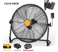 Ventilateur de sol à piles de 12/16 pouces compatible avec la batterie Dewalt 20V Max, ventilateur portable sans fil, ventilateurs à vitesse variable 12inch no battery