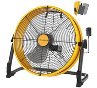 Ventilateur de sol à piles de 40,6 cm pour batterie Dewalt 20 V Max, ventilateur portable avec adaptateur secteur et sortie USB, ventilateur industriel en métal haute vitesse, ventilateur sans fil