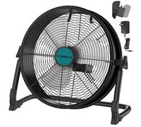 Ventilateur de sol à piles de 40,6 cm pour batterie Makita 18 V, ventilateur portable avec adaptateur secteur et sortie USB, ventilateur industriel en métal haute vitesse, ventilateur sans fil pour