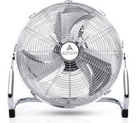 Ventilateur de sol AERSON 50cm Chrome Machine à vent 120W Ventilateur de table Ventilateur sur pied