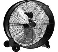 Ventilateur de sol - Ventilateur à tambour - 65 cm - 130 W - 3 vitesses - Avec roulettes - Noir