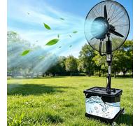 Ventilateur de Support 42L avec buse de pulvérisation, pivotant à 90° pour terrasse et Jardin, humidificateur avec Froid évaporatif, 3 Vitesses, Fonctionnement Silencieux, Haute efficacité