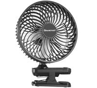 Ventilateur de table à clipser 10 000 mAh, fonctionnement 42 h, silencieux et oscillant automatiquement, rechargeable avec 4 vitesses puissantes, ventilateur de bureau à piles avec pince robuste pour