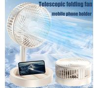 Ventilateur de table mini électrique portable et pliable avec télescopique, ventilateur de bureau silencieux alimenté par USB pour le bureau, la chambre, la maison, les voyages ABS
