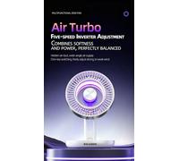 Ventilateur de table pliable - Veilleuse LED - 5 vitesses - Alimentation par USB - Vent naturel - Oscillation gauche-droite - 5 V