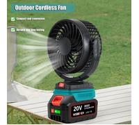 Ventilateur de Table Portable Compatible Batterie Makita, Silencieux pour Atelier et Camping(Bleu)