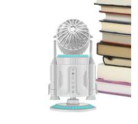 Ventilateur De Table | Rafraîchisseur d'Air Portable Forme Fusée avec Lumière,Rechargeable Personal Desk Fan With Mist Spray - Pour Maison Cuisine Chambre Dormoir Extérieur Plage Pique-Nique