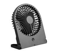 Ventilateur de table Reality Breezy R044-02, plastique noir mat, 2 Watt, à piles, USB-C, 3 niveaux