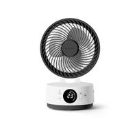 Ventilateur de table rechargeable Meaco MeacoFan Sefte 6, circulateur d'air portable silencieux pour maison et bureau, compact, blanc