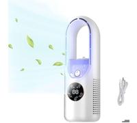 Ventilateur de table sans pales avec humidificateur, petit ventilateur brumisateur personnel, 6 vitesses, ventilateur de chevet si