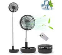 Ventilateur de table silencieux avec télécommande - Rechargeable par USB - 4 vitesses - Pliable - Extensible - Ventilateur sur pied