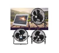 Ventilateur de table solaire 10000mAh - Ventilateur portable extérieur 3 vitesses silencieux avec panneau solaire pour camping