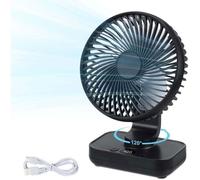 Ventilateur de table USB portable - PZCC - Ultra-silencieux - Rechargeable 12000mAh - 5 vitesses - 13 cm