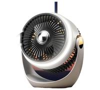 Ventilateur de table USB - Ventilateur de bureau - USB 5 V - Portable - Silencieux - 3 vitesses - Oscillation - Veilleuse - Blanc