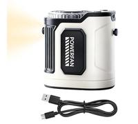 Ventilateur de taille : réfrigérateur personnel rechargeable, vitesse réglable, lampe torche intégrée, flux d'air puissant pour travaux de construction, randonnée, camping, pêche